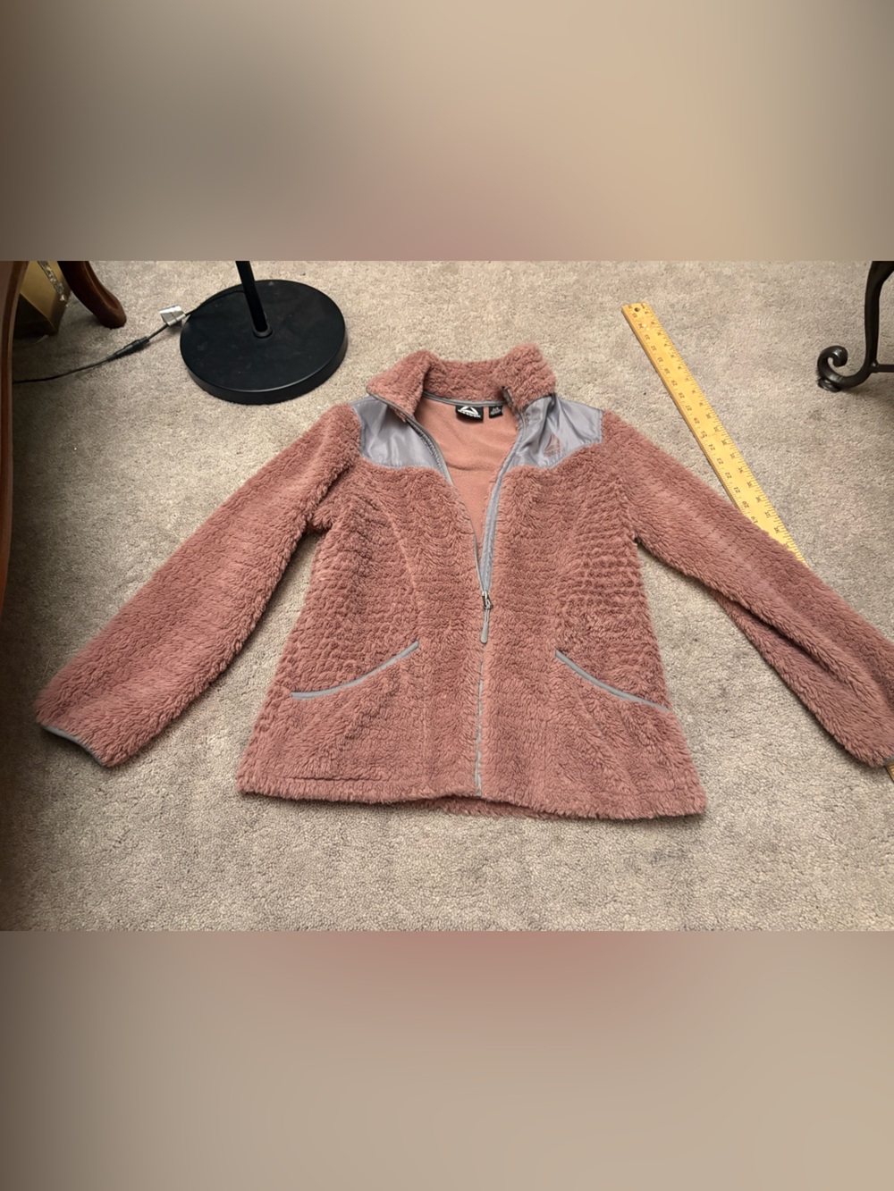 Reebok Dusty Rose Fleece Jacket with Sherpa Collar
